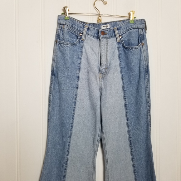 Wrangler Two-Tone Flare Jeans - Light Blue and Blue ' - Picture 3 of 15